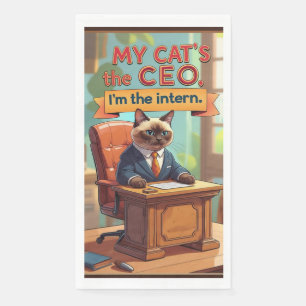 Funny Saying quotes for Siamese Cat lover Paper Guest Towels