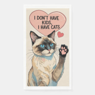Funny Saying quotes for Siamese Cat lover Paper Guest Towels