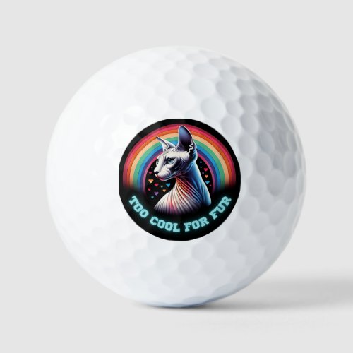 Funny Saying Sphynx Cat Golf Ball Humor Art