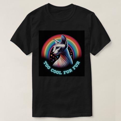 Funny saying Sphynx Cat Rainbow Hearts Pride  T_Shirt