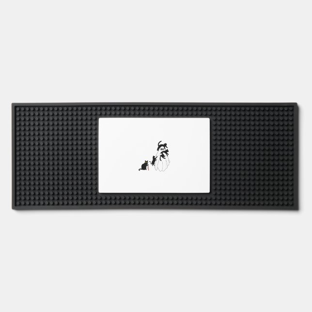 Funny Saying Spooky Season Halloween Cat Ghost Wom Bar Mat (Front)