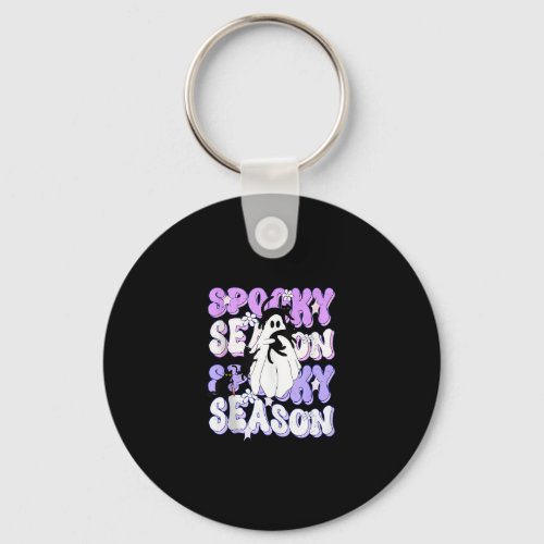 Funny Saying Spooky Season Halloween Cat Ghost Wom Keychain