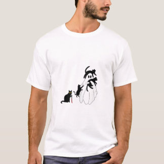 Funny Saying Spooky Season Halloween Cat Ghost Wom T-Shirt