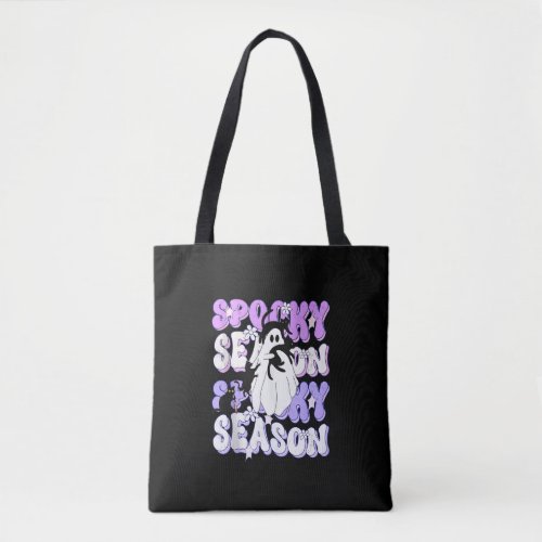 Funny Saying Spooky Season Halloween Cat Ghost Wom Tote Bag