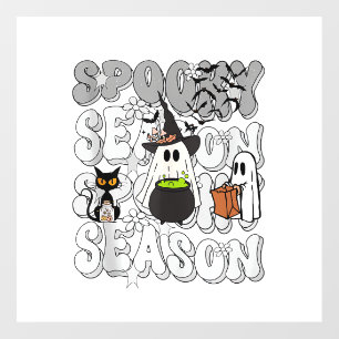 Funny Saying Spooky Season Halloween Cat Ghost Wom Wall Decal