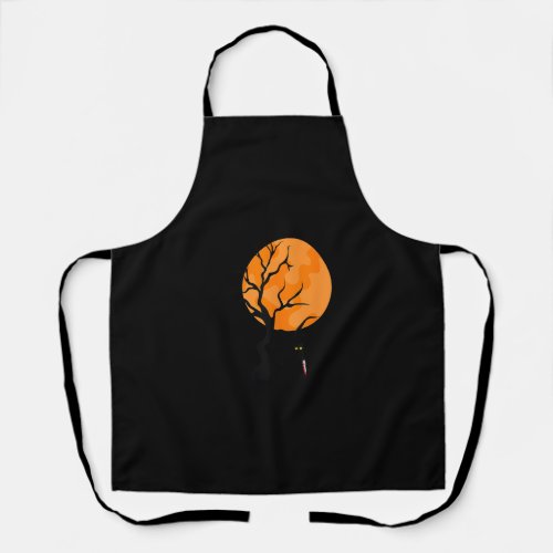 Funny Saying Spooky Season Halloween Cat Lover Wom Apron