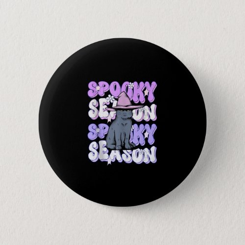 Funny Saying Spooky Season Halloween Cat Lover Wom Button