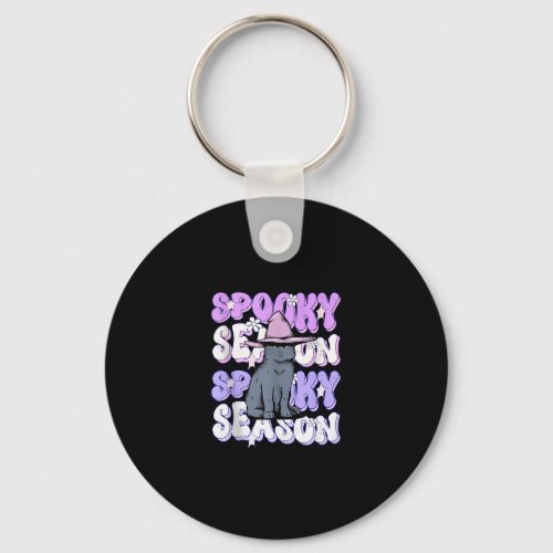 Funny Saying Spooky Season Halloween Cat Lover Wom Keychain