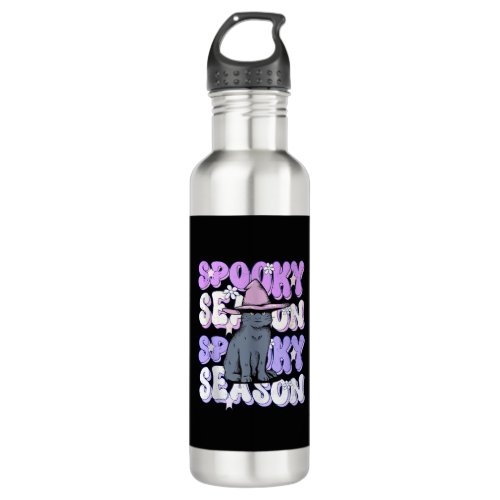 Funny Saying Spooky Season Halloween Cat Lover Wom Stainless Steel Water Bottle