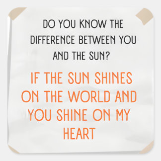 Funny saying square sticker