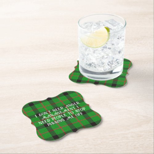 Funny Saying Stop Pissing Me Off Paper Coaster
