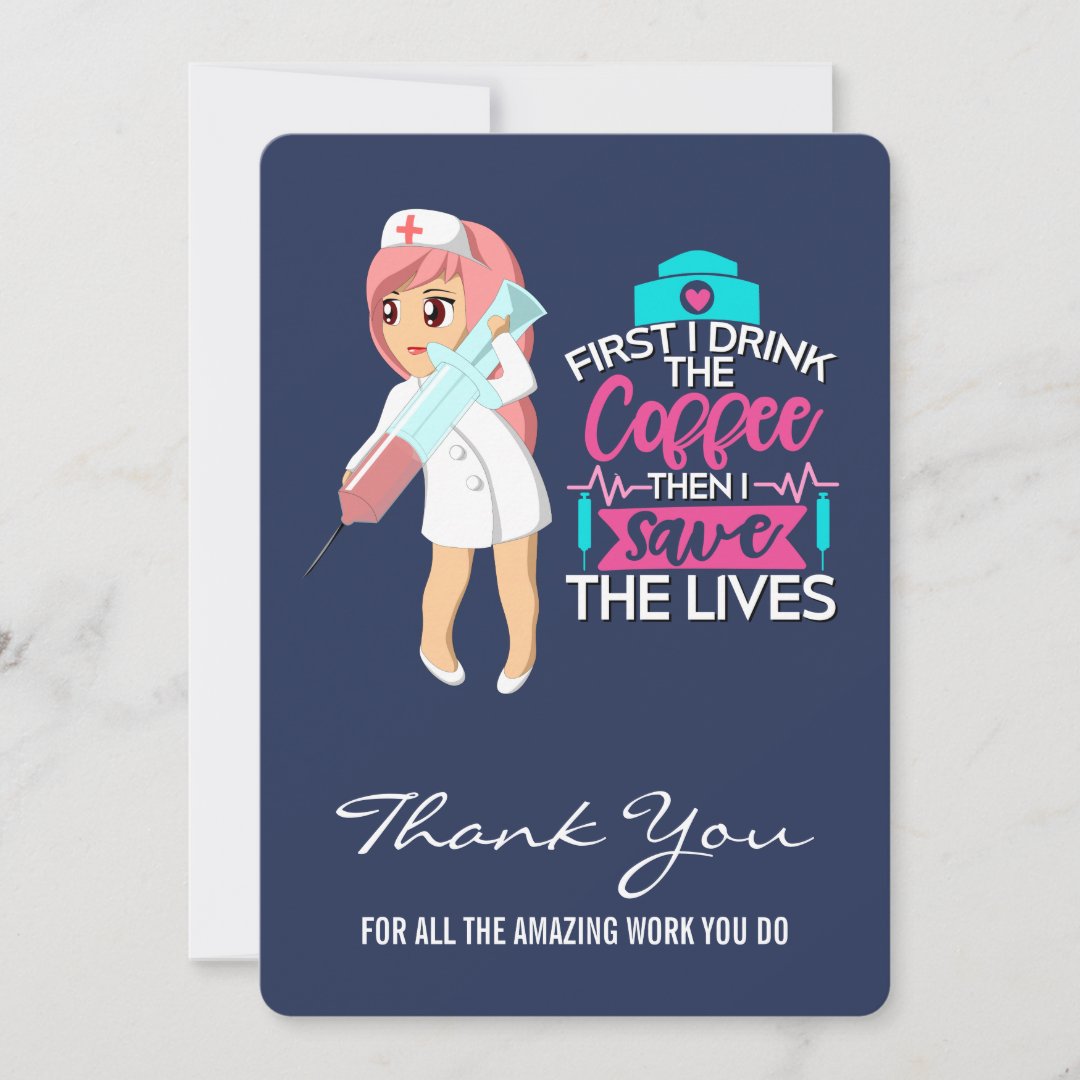 Funny Saying with Hypodermic Needle Nurse's Day Thank You Card | Zazzle