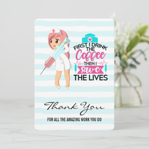 Funny Saying with Hypodermic Needle Nurse's Day Thank You Card | Zazzle