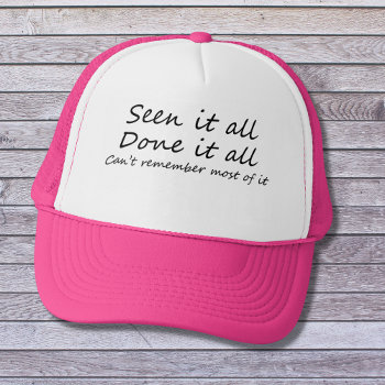 Funny Saying Womens Happy Birthday Age Joke Pink  Trucker Hat by Wise_Crack at Zazzle
