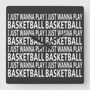 Funny sayings about basketball palyer square wall clock