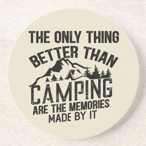 Funny sayings about camping coaster
