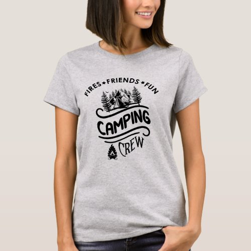 Funny sayings about camping crew T_Shirt