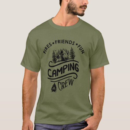 Funny sayings about camping crew T_Shirt
