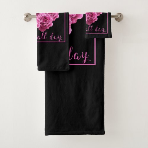 Funny sayings about roses and love bath towel set