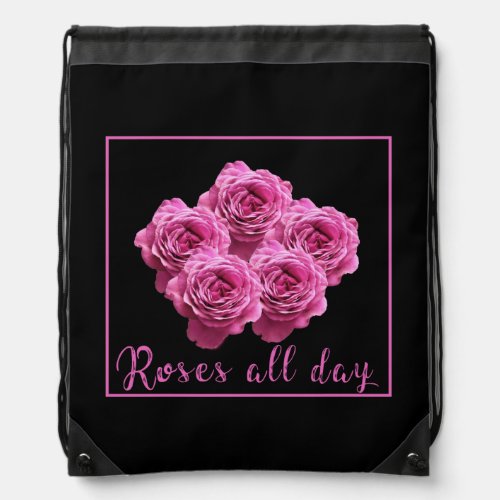 Funny sayings about roses and love drawstring bag
