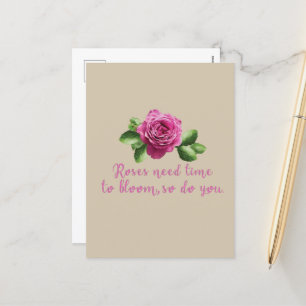 Funny sayings about roses and love holiday postcard