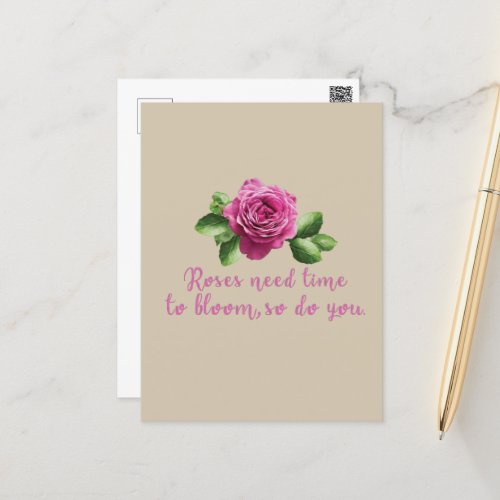 Funny sayings about roses and love holiday postcard