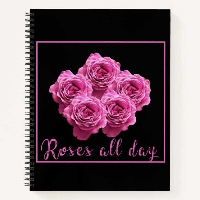 Funny sayings about roses and love notebook (Front)