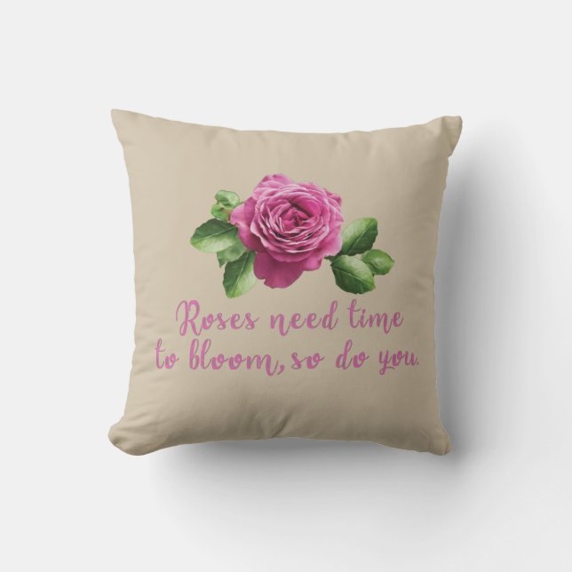 Funny sayings about roses and love throw pillow (Front)