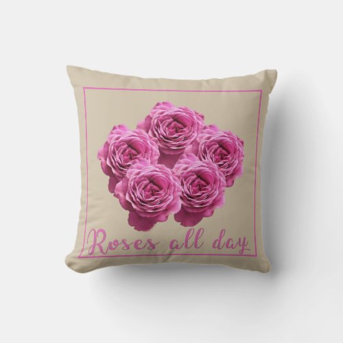 Funny sayings about roses and love throw pillow