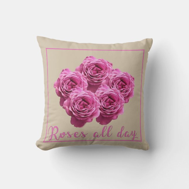 Funny sayings about roses and love throw pillow (Front)