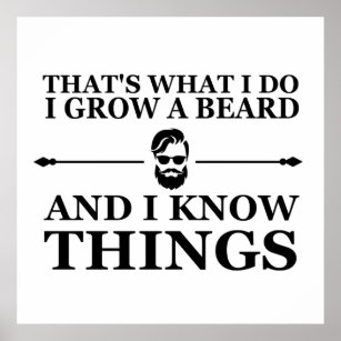 Funny sayings and quote about bearded man poster