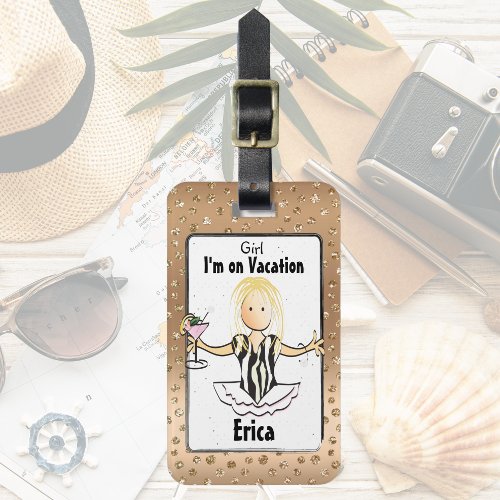 Funny Sayings Girls Trip Cruise Vacation Luggage Tag