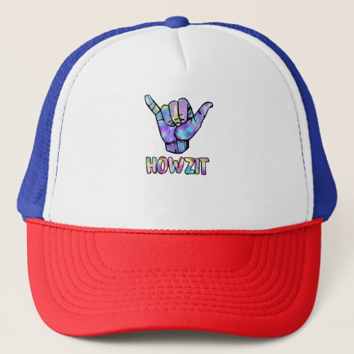 Funny Sayings Shaka Sign Colorful Trucker Hat
