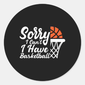 Funny Sayings Sorry I Can't I Have Sketll Design Classic Round Sticker