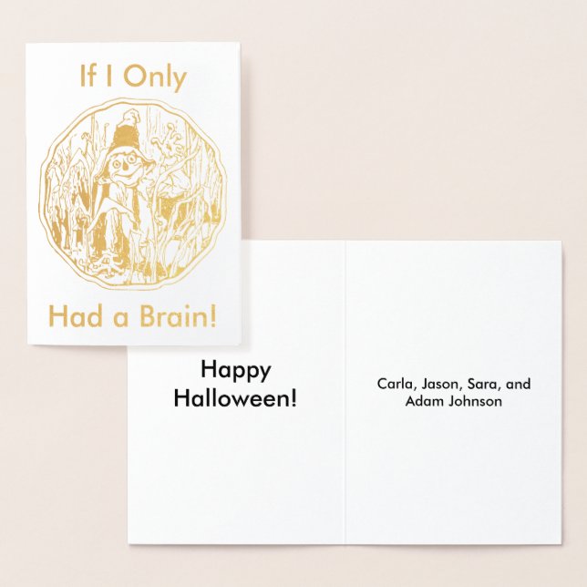 Funny Scarecrow Custom Names Happy Halloween  Foil Card (Display)