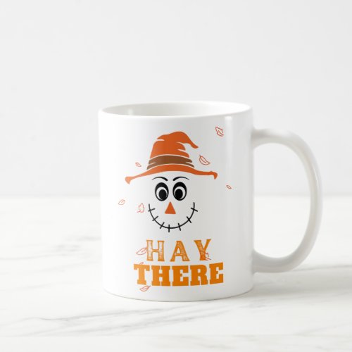  Funny Scarecrow Face Fall Leaves Halloween   Coffee Mug