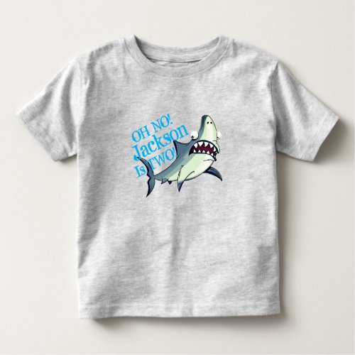 Funny Scared Shark Birthday Toddler T_shirt