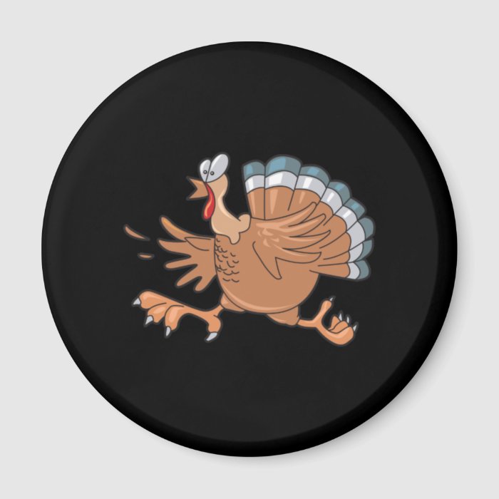 funny scared turkey refrigerator magnet