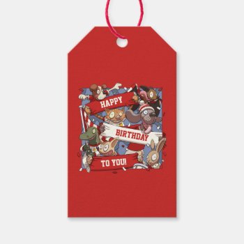 Funny Scarf Waving Animal Cartoon Sports Fans Gift Tags by NoodleWings at Zazzle