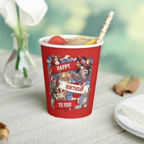 Funny Scarf Waving Animal Cartoon Sports Fans Paper Cups
