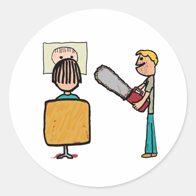 Funny Scary Barber Sweeney Todd Classic Round Sticker (Front)