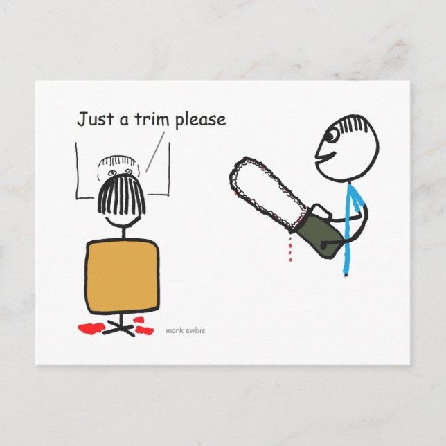 Funny Scary Barber Sweeney Todd Postcard (Front)