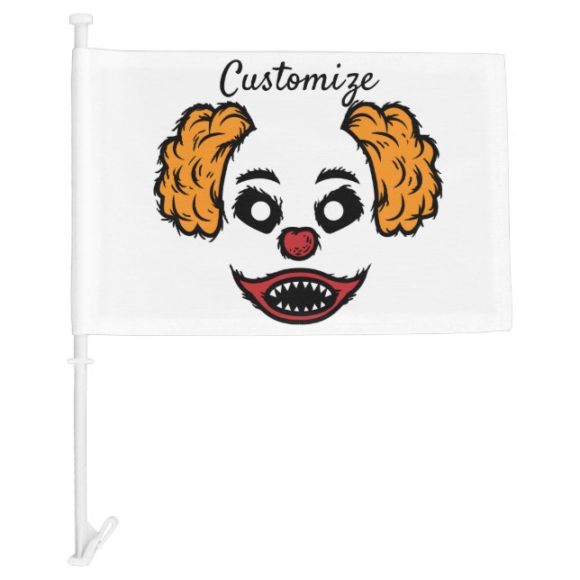 Funny Scary Clown Thunder_Cove  Car Flag (Front)