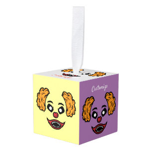 Funny Scary Clown Thunder_Cove Cube Ornament
