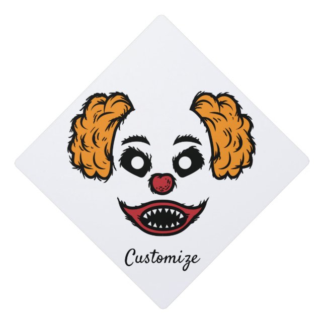 Funny Scary Clown Thunder_Cove  Graduation Cap Topper (Front)