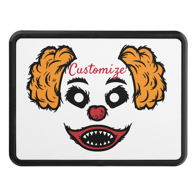 Funny Scary Clown Thunder_Cove Hitch Cover (Front)