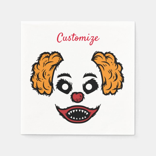 Funny Scary Clown Thunder_Cove Napkins (Front)