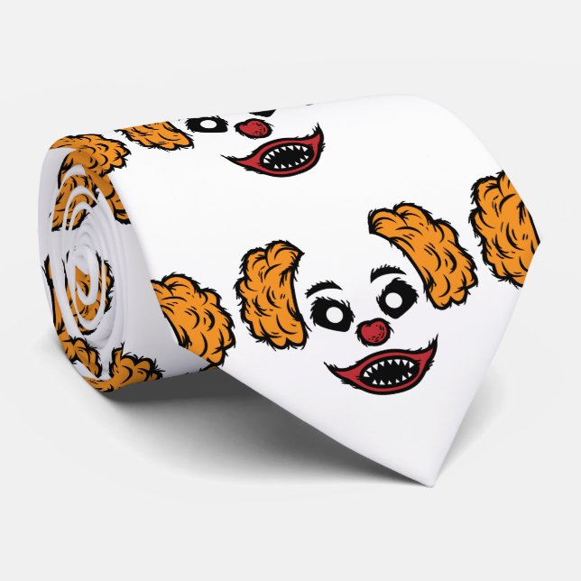 Funny Scary Clown Thunder_Cove  Neck Tie (Rolled)