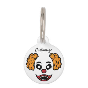 Funny Scary Clown Thunder_Cove Pet ID Tag