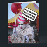 FUNNY SCARY EVIL CLOWN BIRTHDAY CARDS<br><div class="desc">SCARY CLOWN BIRTHDAY CARD</div>
